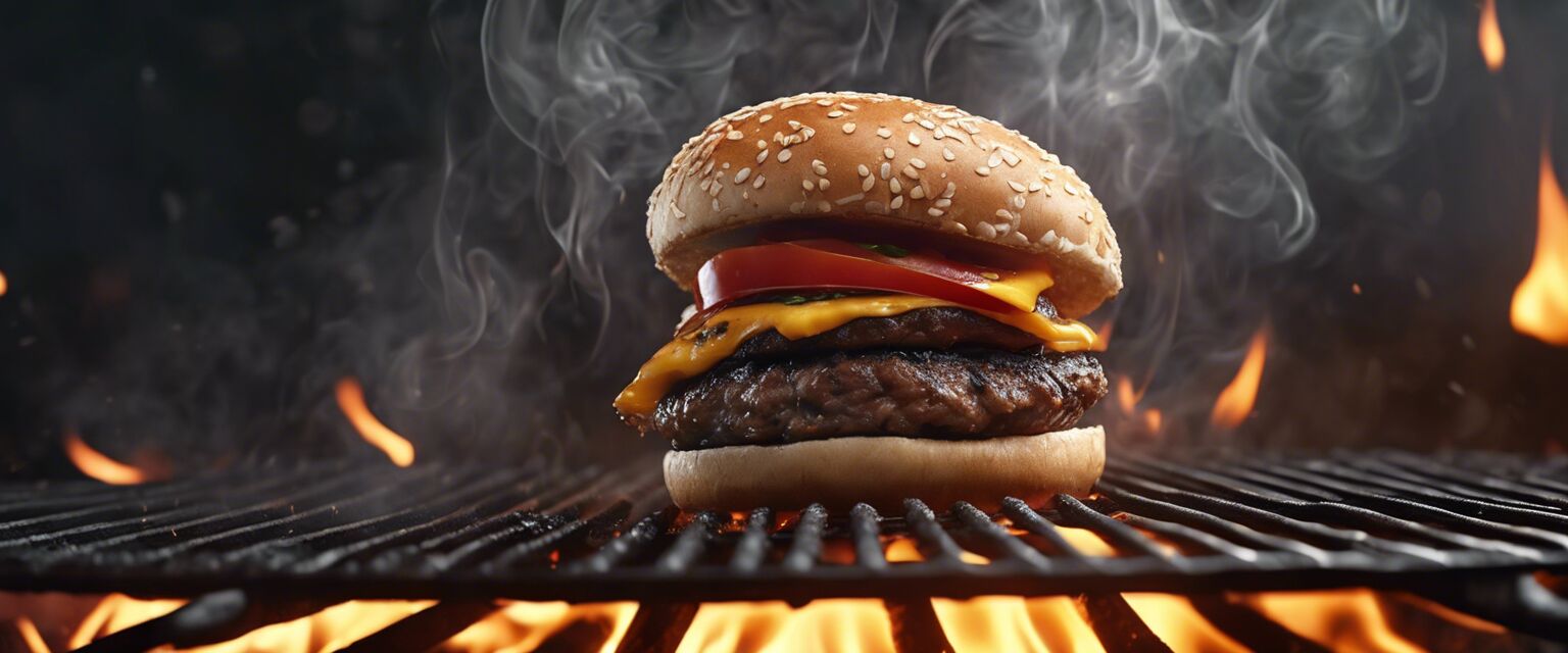 Burger on Grill